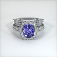 3.00 Ct. Color Change Sapphire Ring, 14K White Gold 1